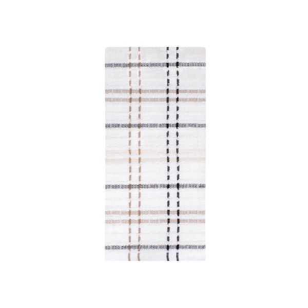 Ritz Royale Check Kitchen Towel 100% Cotton Terry Latte/Black/Mocha, PK12 13085 - main